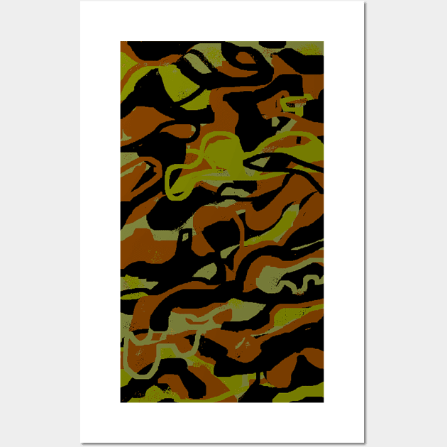 Olive Green Camouflage print - Flage mugs, mask, notebook Wall Art by DeniseMorgan